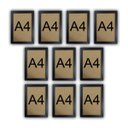 Ver imagem 1 de Kit 10 Molduras Quadro Certificado Diploma A4 Com Fundo MDF