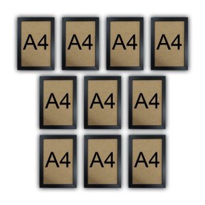 Kit 10 Molduras Quadro Certificado Diploma A4 Com Fundo MDF