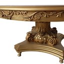 Ver imagem 3 de Mesa de Jantar Clássica Redonda Dourada - 84x150cm Prime Home Decor
