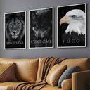 Ver imagem 7 de Kit 3 Quadros Disciplina Execução Foco Motivação Moldura:tabaco