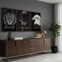 Ver imagem 3 de Kit 3 Quadros Disciplina Execução Foco Motivação Moldura:tabaco