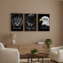 Ver imagem 1 de Kit 3 Quadros Disciplina Execução Foco Motivação Moldura:tabaco