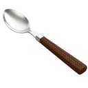 Ver imagem 3 de Conjunto com 6 Colheres para Chá de Aço Inox com Cabo de Plástico Rattan Marrom 16cm