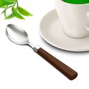Ver imagem 2 de Conjunto com 6 Colheres para Chá de Aço Inox com Cabo de Plástico Rattan Marrom 16cm