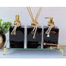 Kit Lavabo Luxo Vidro Preto Frascos para Difusor Varetas Home Spray - 1