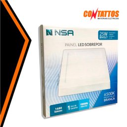 Plafon LED Nsa Sobrepor 25W Quadrado 6500K Bivolt Branco - 3
