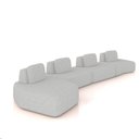Ver imagem 1 de Sofá 4 Lugares Orgânico com Chaise e 3 Módulos Berlim bouclê Cz K01 - D’Rossi