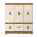 Ver imagem 5 de Guarda Roupa Casal Fidji 10 Portas 3 Gavetas MDP Amêndola Off White Demóbile