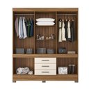 Ver imagem 3 de Guarda Roupa Casal Fidji 10 Portas 3 Gavetas MDP Amêndola Off White Demóbile
