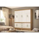 Ver imagem 4 de Guarda Roupa Casal Fidji 10 Portas 3 Gavetas MDP Amêndola Off White Demóbile