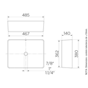 Ver imagem 2 de Cuba de Apoio Retangular Luxo 485x380x140mm White - Docol Docol Louças