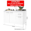 Ver imagem 4 de Balcão de Cozinha para Pia de 120cm sem Tampo Suiça Fidelitá 3 Portas 1 Gaveta