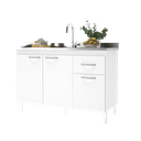 Ver imagem 3 de Balcão de Cozinha para Pia de 120cm sem Tampo Suiça Fidelitá 3 Portas 1 Gaveta