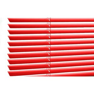 Persiana Horizontal - 1,50m larg x 1,50m alt - Alumínio 25mm - Cor: Vermelho - Comando Direito