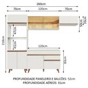 Ver imagem 4 de Armário de Cozinha Completa 260cm Branco Reims Madesa XB01