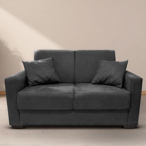 Sofá Estofado 2 Lugares Sala Estar Recepção Mariana Suede:preto