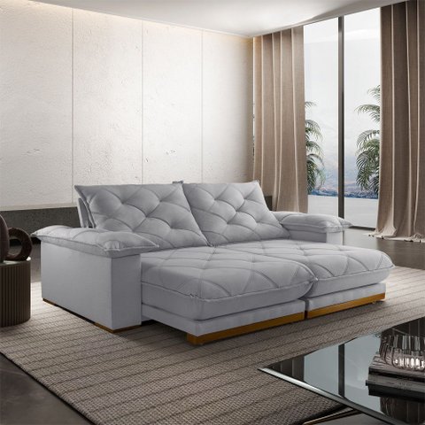 Sofá Retrátil Marrocos 2,10m 03 Lugares Molas Ensacadas Txr