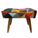 Ver imagem 5 de Puff Banqueta Retangular para Sala Quarto Penteadeira Suede Colorido Pé Natural