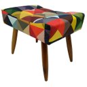 Ver imagem 2 de Puff Banqueta Retangular para Sala Quarto Penteadeira Suede Colorido Pé Natural