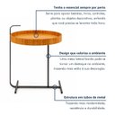 Ver imagem 6 de Mesa Lateral Redonda Decorativa de Apoio para Sala de Estar Servi