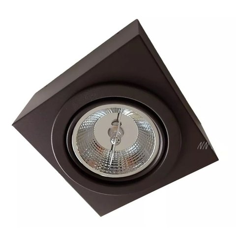 Spot Plafon Sobrepor de Teto Direcionável Quadrado Lâmpada Ar 70 - 3500/1 - Preto Texturizado