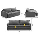 Ver imagem 3 de Sofá sem Caixa Retrátil e Reclinável 1,65m com Molas Maira Boucle Rover & Beato