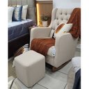 Ver imagem 2 de Cadeira Amamentação Balanço Bege Puff Quarto Bebe Moderna