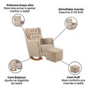 Ver imagem 3 de Cadeira Amamentação Balanço Bege Puff Quarto Bebe Moderna