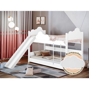 Beliche Solteiro Erika Nuvem com Escorregador Branco Incluso Luminária Led