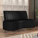 Ver imagem 6 de Sofá Chaise Living 2 Lugares 160cm para Sala Cayman K01 Sintético Preto