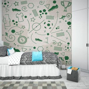 Papel De Parede Adesivo, Infantil Futebol 1X1
