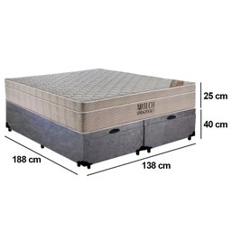 Cama Box Baú Casal Suede Bipartido + Colchão Ortobom Airtech Molas Ensacadas 65x138x188 Cinza - 3