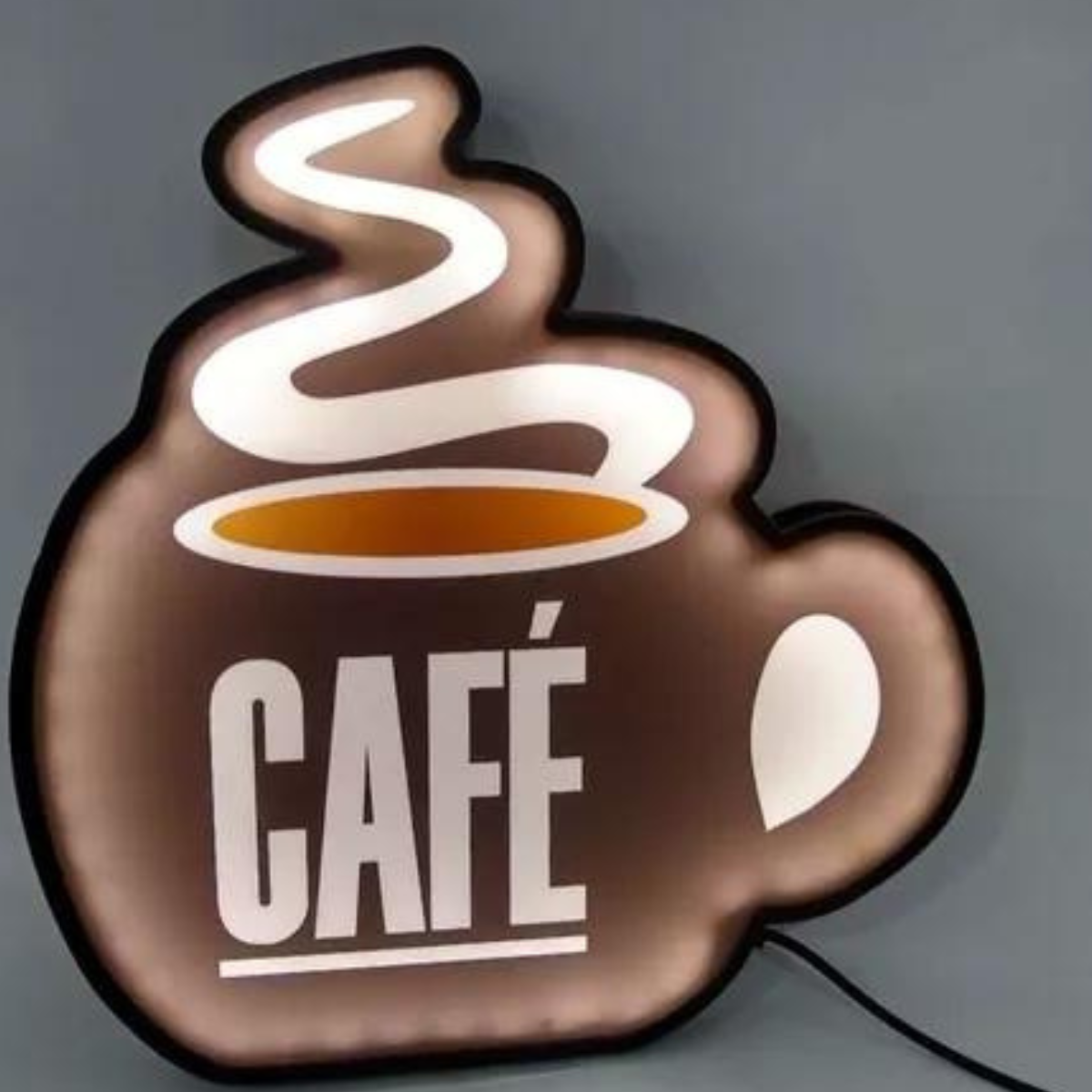 Café Placa Luminosa Led - Letreiro - Xicara de Café - 30cm - Bivolt - 4