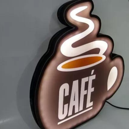Café Placa Luminosa Led - Letreiro - Xicara de Café - 30cm - Bivolt - 2