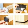 Kit 8 Unidades Protetores Pé Moveis Borracha Piso Resistente Quadrado Porta Anti deslizante Prote - 5