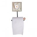 Ver imagem 5 de Kit para Banheiro com 3 Toalheiros e 1 Porta Papel Higiênico Rustico Flor Branca Cor Branco
