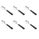 Ver imagem 1 de Conjunto com 6 Colheres para Mesa de Aço Inox com Cabo de Plástico Rattan Preto 19,5Cm