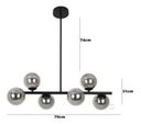 Ver imagem 3 de Lustre Pendente 6 Globos Esfera Vidro Molecular Jabuticaba