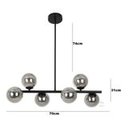 Ver imagem 3 de Lustre Pendente 6 Globos Esfera Vidro Molecular Jabuticaba