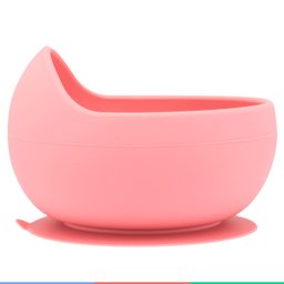 Bowl de Silicone Bebe Alimentação Refeição Infantil 350ML +6 Meses Com Ventosa Rosa Buba - 7