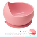 Ver imagem 2 de Bowl de Silicone Bebe Alimentação Refeição Infantil 350ML +6 Meses Com Ventosa Rosa Buba
