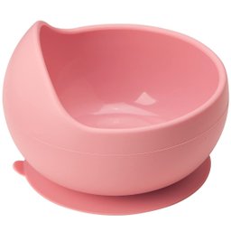 Bowl de Silicone Bebe Alimentação Refeição Infantil 350ML +6 Meses Com Ventosa Rosa Buba - 1