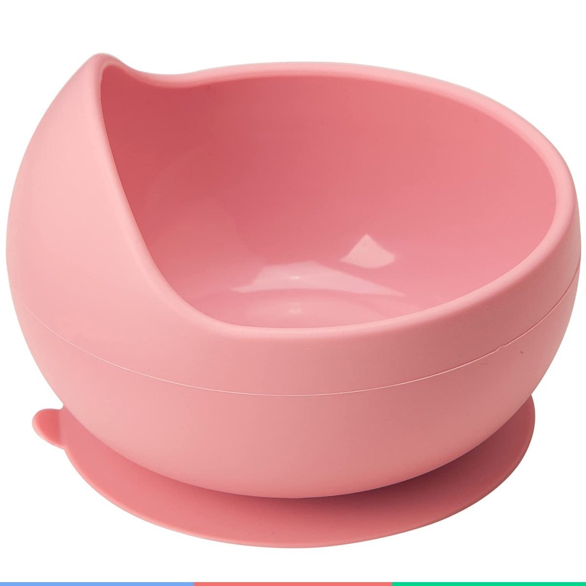 Bowl de Silicone Bebe Alimentação Refeição Infantil 350ML +6 Meses Com Ventosa Rosa Buba - 6