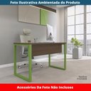 Ver imagem 2 de Mesa Escritório P25 Tub Pandin 170 Cm (larg) X 70 Cm (prof) Tampo Mdp Walnut Pé Aço Tubular Verde