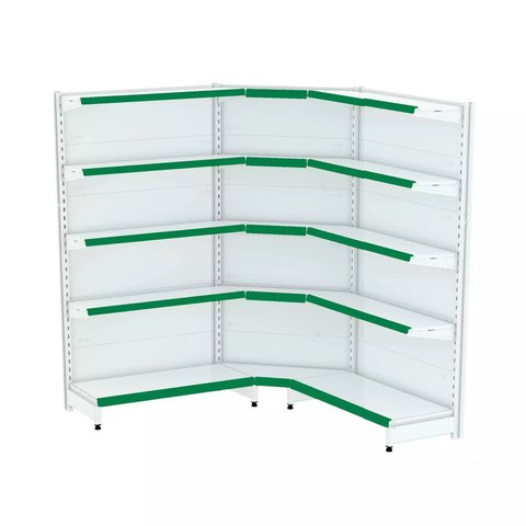 Gondola Parede 170 Fit Ate 2 Metros 1 Canto Branco 15b Pe Verde