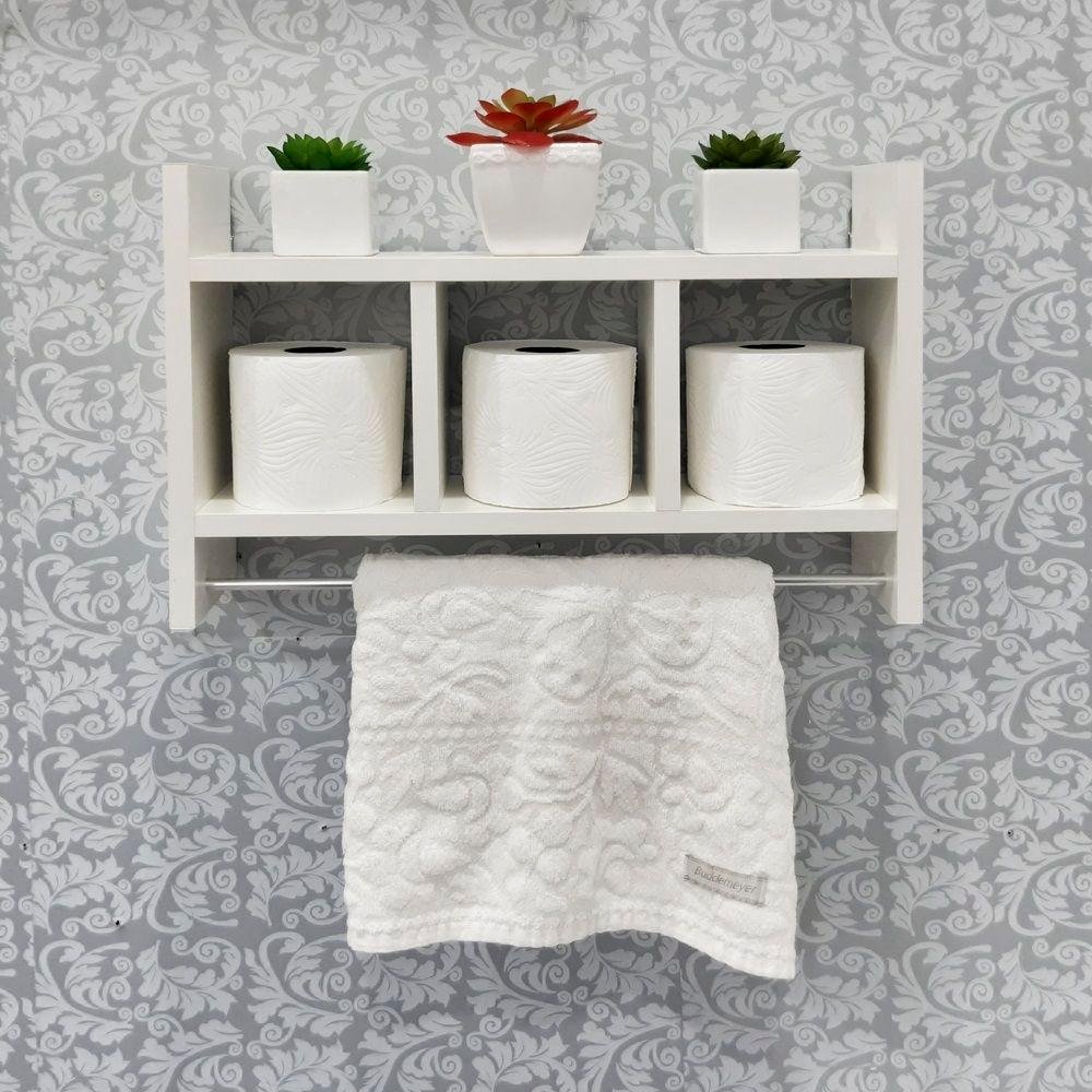 Nicho Porta Toalha Branco para Banheiro 45 x 30cm - 4