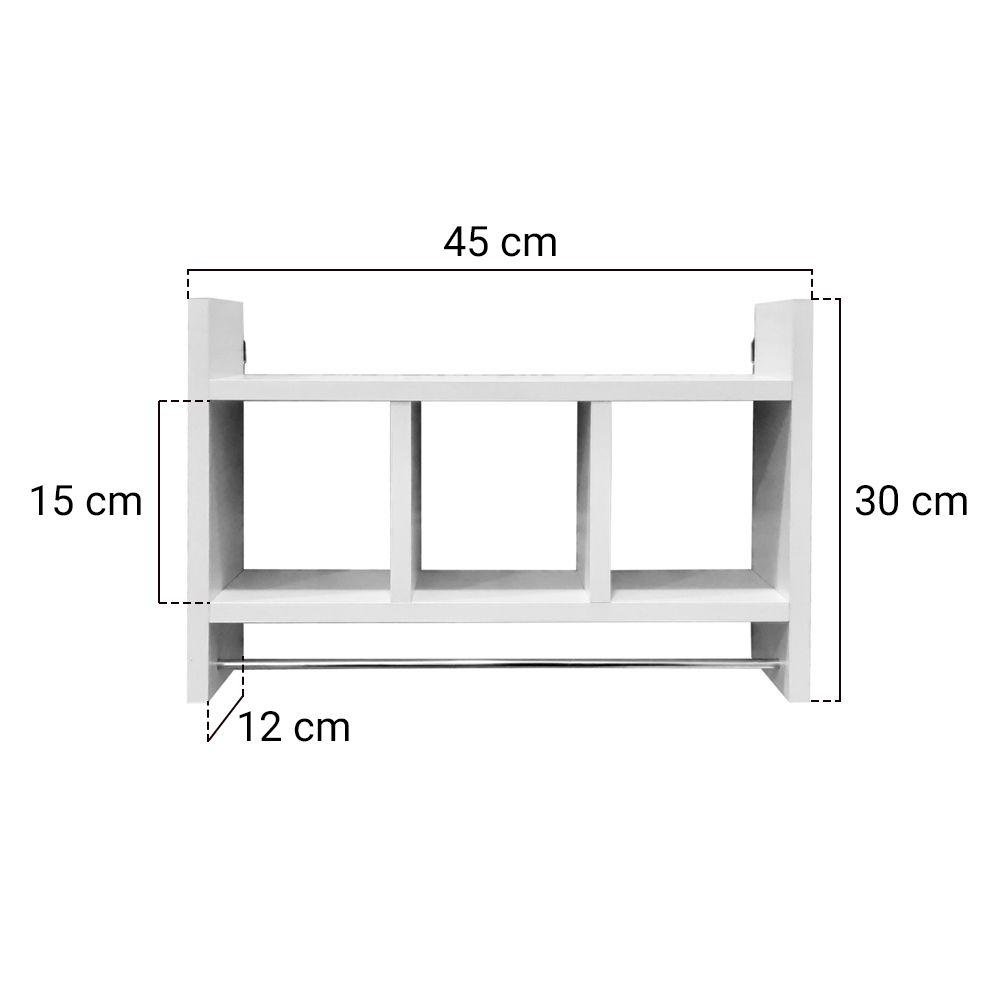 Nicho Porta Toalha Branco para Banheiro 45 x 30cm - 3