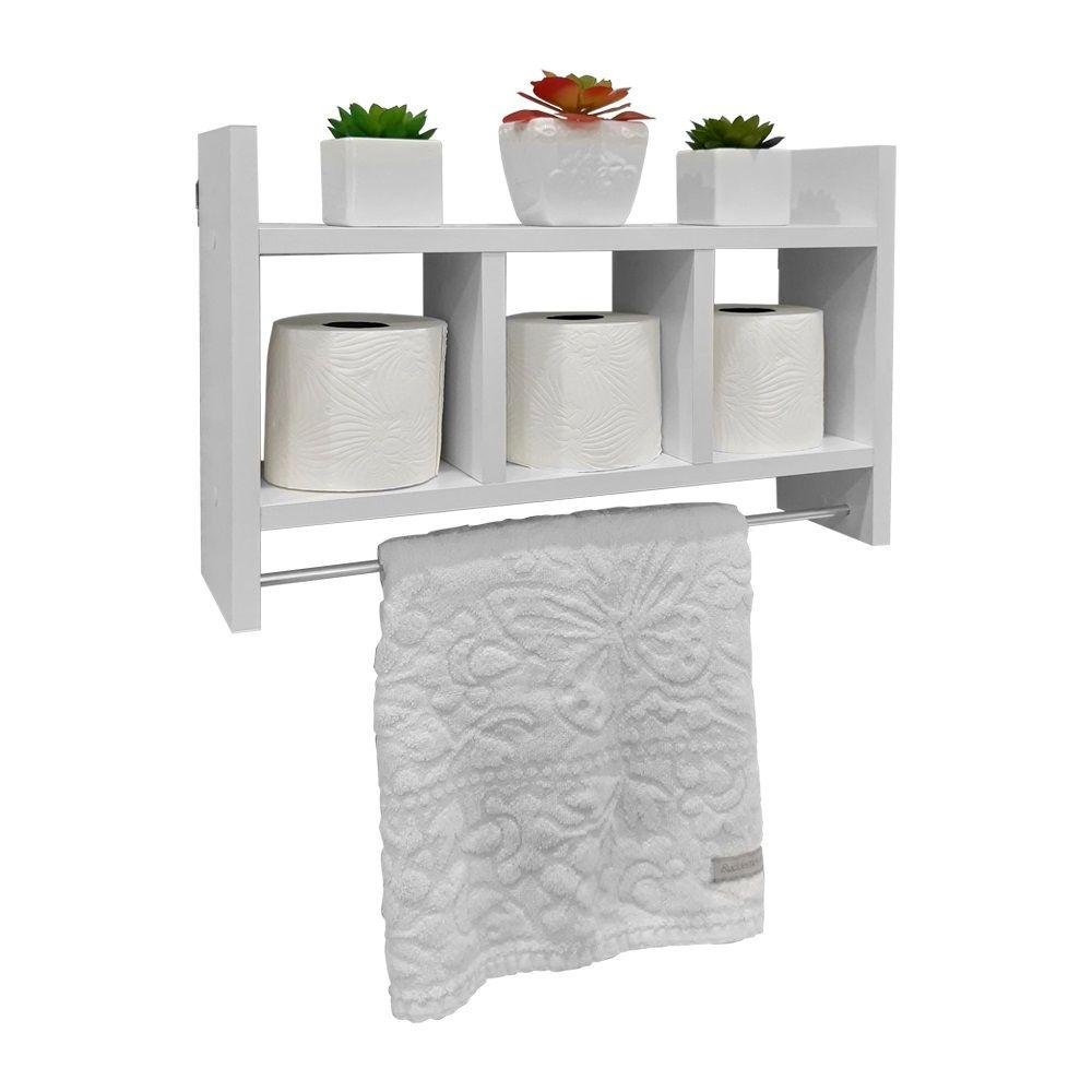 Nicho Porta Toalha Branco para Banheiro 45 x 30cm - 2