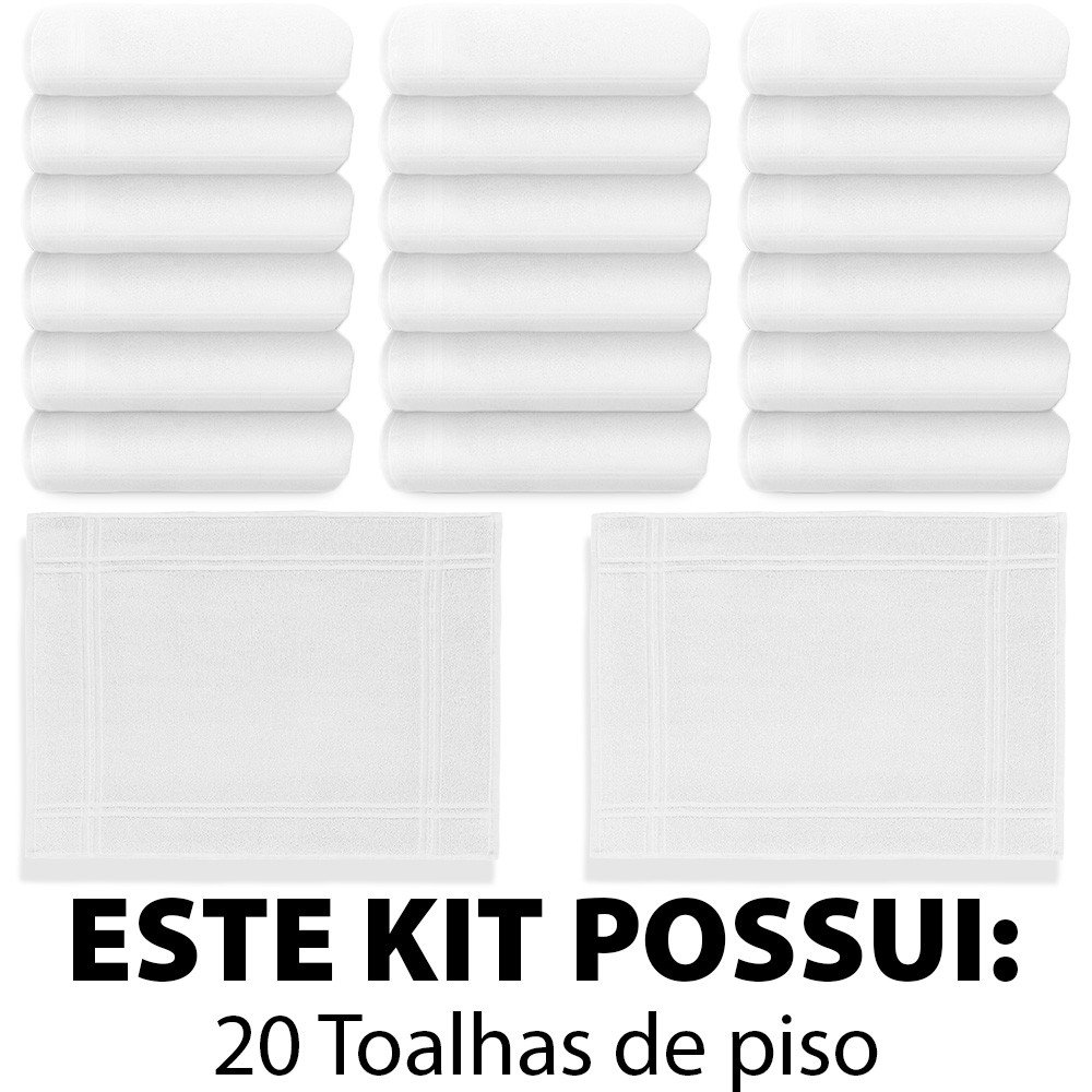 Kit 20 Toalhas de Piso Tapete para Banheiro Hospitalar Hotel Salão Karsten - 5