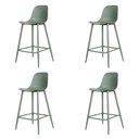 Ver imagem 1 de Kit 4 Banquetas Médias Miami Abi Fratini 91,50 Cm (altura) Polipropileno Verde Aloe Base Aço
